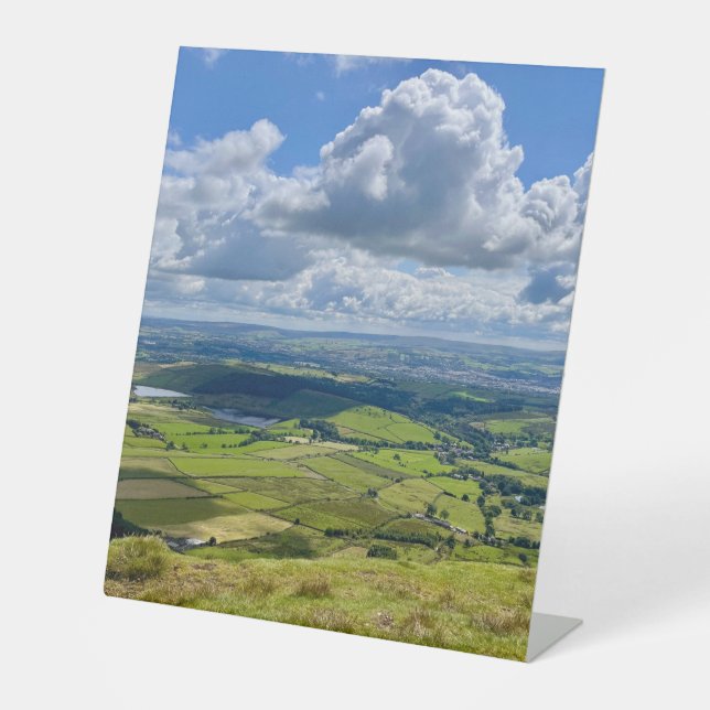 Peaceful view from Pendle Hill… Pedestal Sign (Front)