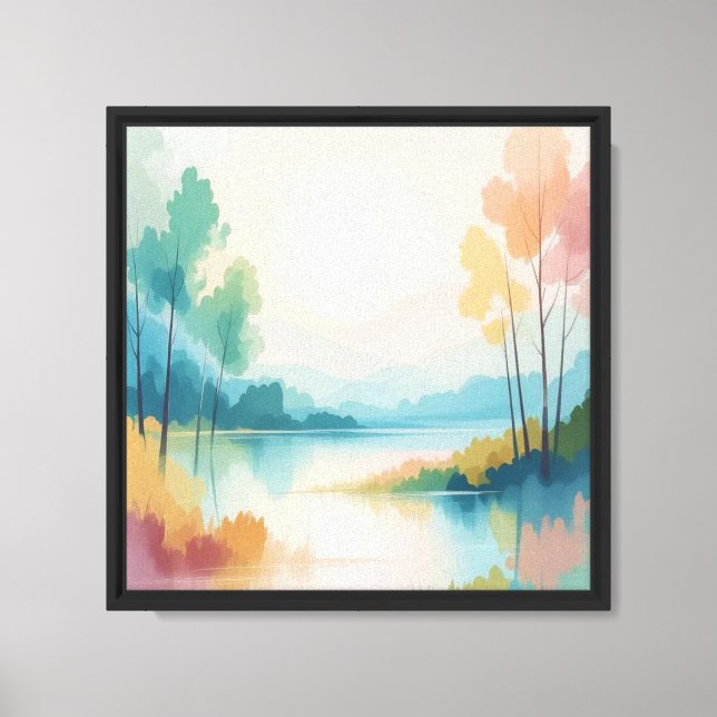 Peaceful watercolor landscape wall art  (Front)