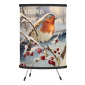 Peaceful Watercolor Robins Christmas Winter Lamp (Left)