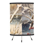 Peaceful Watercolor Robins Christmas Winter Lamp (Back)
