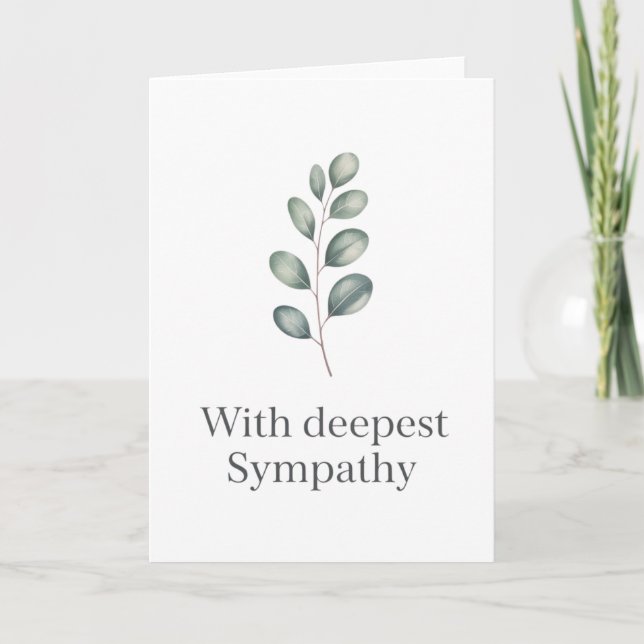 Peaceful Watercolor Sympathy Thank You Card (Front)
