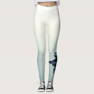 Peaceful Waterside Meditation Design Leggings