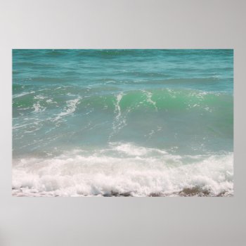 Peaceful Waves Blue Green Sea Beach Photography Poster by RosaAzulStudio at Zazzle