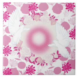 "Peaceful White Dove – Symbol of Hope and Serenity Ceramic Tile