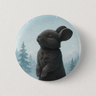 Peaceful Winter Bunny Button