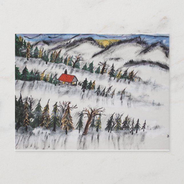 Peaceful Winter Daybreak Postcard (Front)