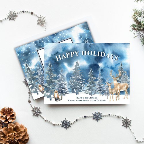 Peaceful Winter Forest Business Holiday Card