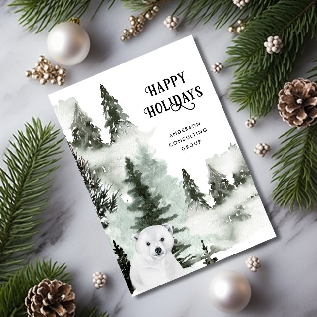 Peaceful Winter Forest Business Holiday Card (Creator Uploaded)