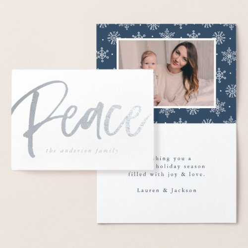 Peaceful Winter  Holiday Photo Foil Card