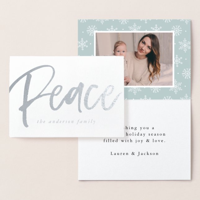 Peaceful Winter | Holiday Photo Foil Card (Display)