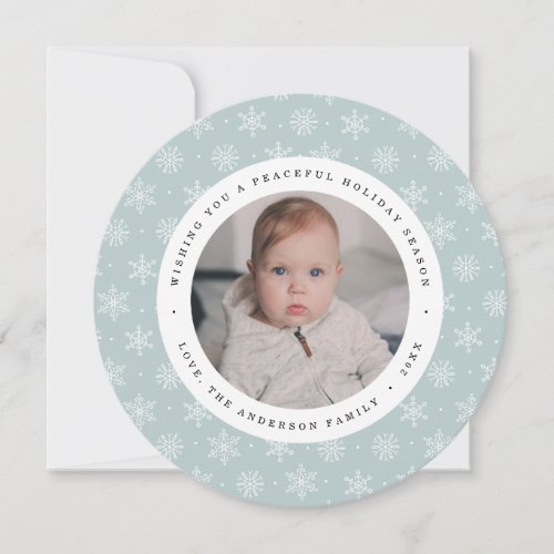 Peaceful Winter  Ice Circle Holiday Photo Card