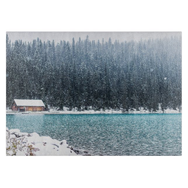 Peaceful Winter (Lake Louise) Pillow Case Cutting Board (Front)