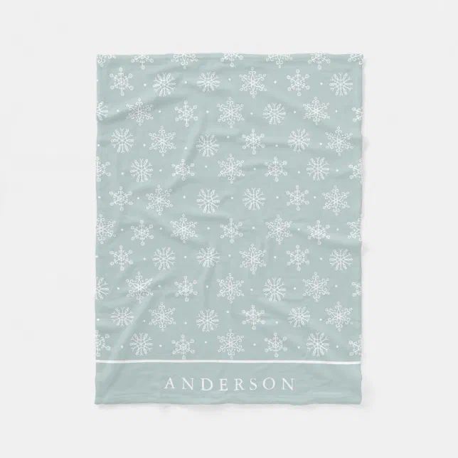 Peaceful Winter Snowflake Ice Blue Fleece Blanket Zazzle