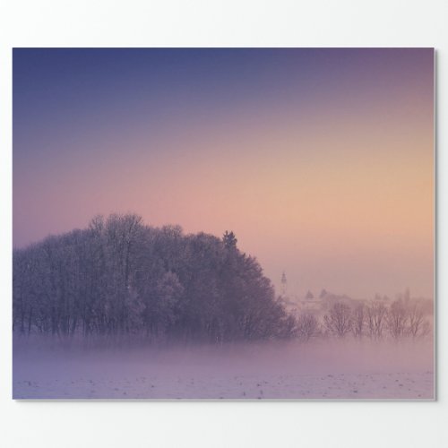 Peaceful Winter Village Wrapping Paper