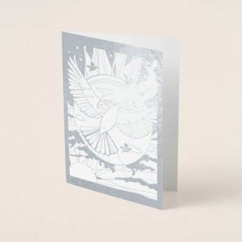 Peaceful World Dove Foil Card by judynd at Zazzle