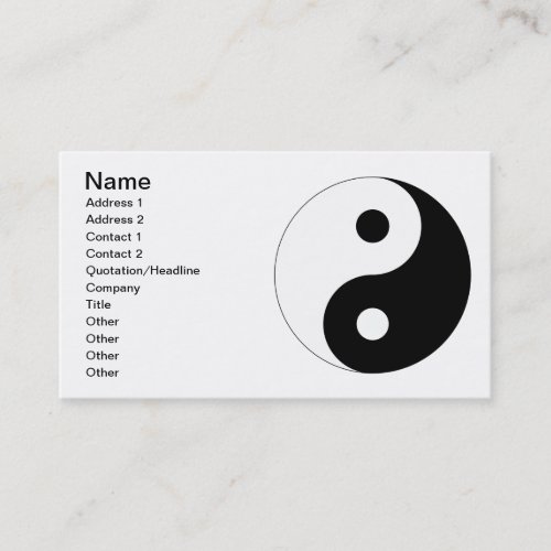 Peaceful Yin Yang Business Card