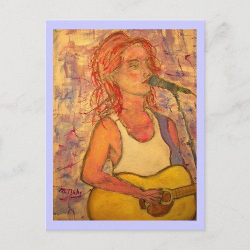 PeaceLove Acoustic GIrl Postcard