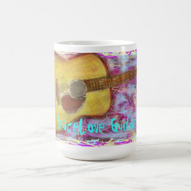 PeaceLove Guitar Art Coffee Mug (Center)
