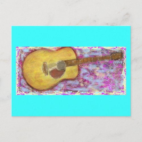 PeaceLove Guitar Art Postcard