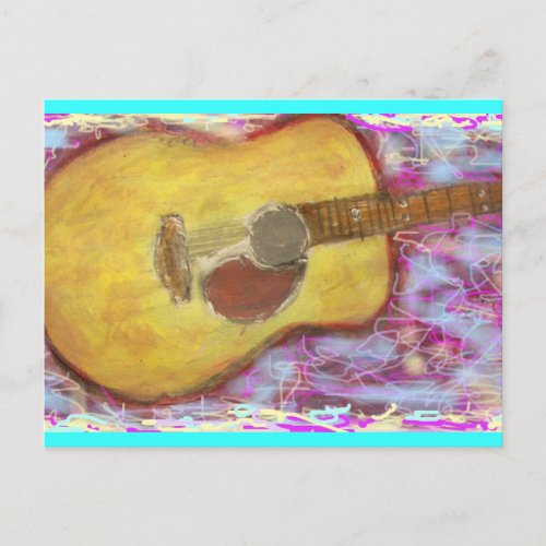 PeaceLove Guitar Postcard