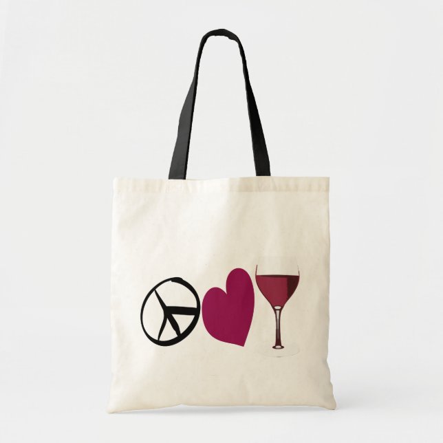 PeaceLove&Wine Tote Bag (Front)
