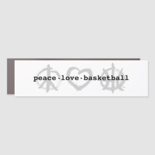 PeaceLoveBasketball Car Magnet