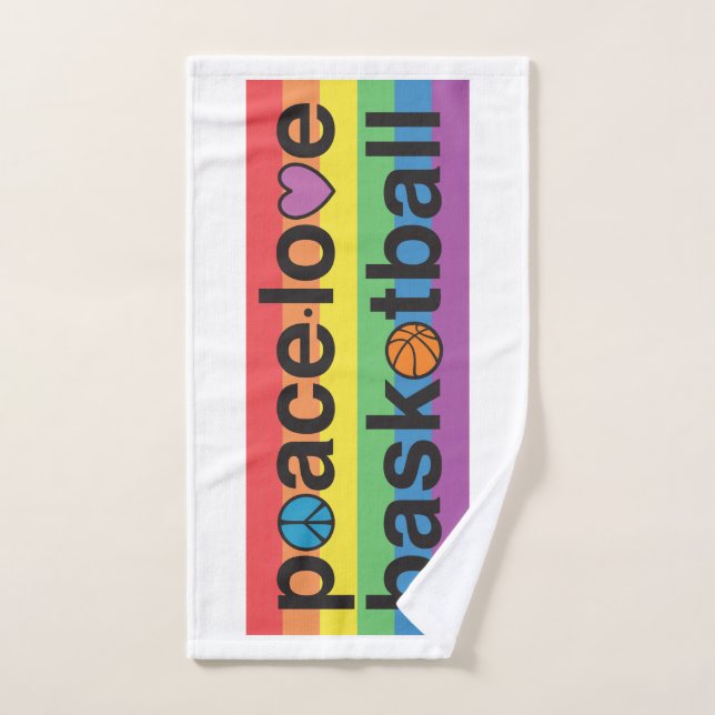 PeaceLoveBasketball PRIDE hand towel (Hand Towel)