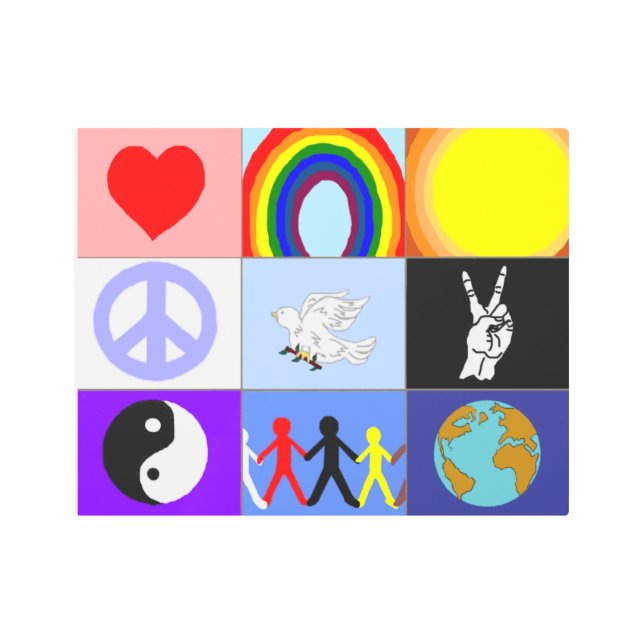 peaceloveunity Mosaic Metal Print (Front)