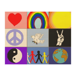 peaceloveunity Mosaic Wood Wall Decor