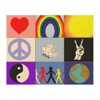 peaceloveunity Mosaic Wood Wall Decor
