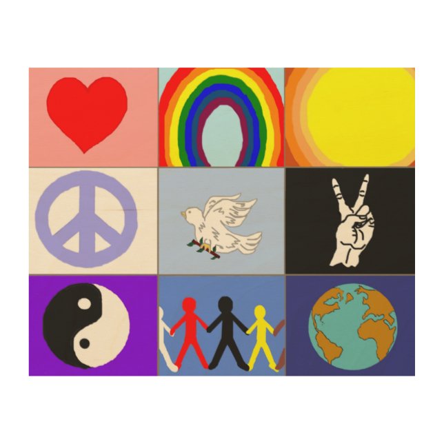 peaceloveunity Mosaic Wood Wall Decor (Front)