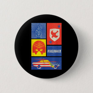 Peacemaker Sign, Shield, Helmet And Car Button