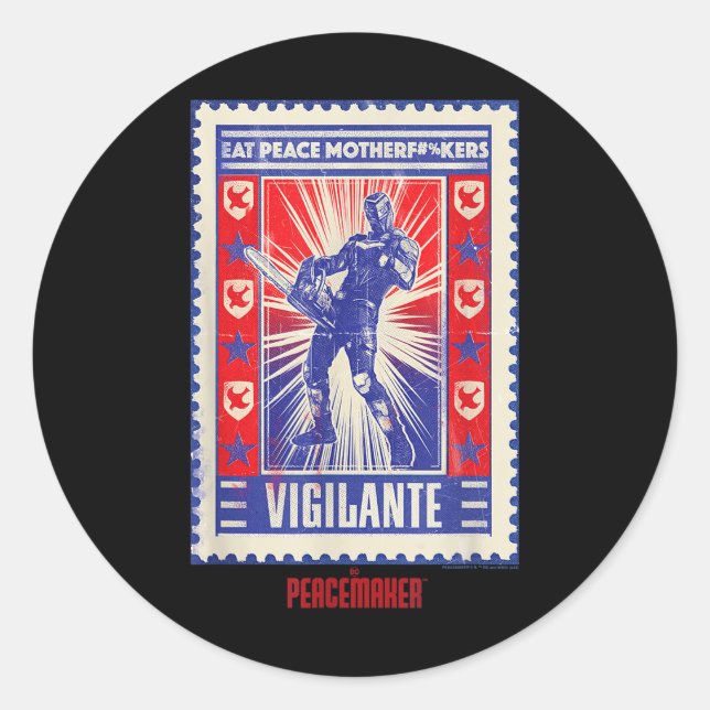 Peacemaker Vigilante Eat Peace Poster  Classic Round Sticker (Front)