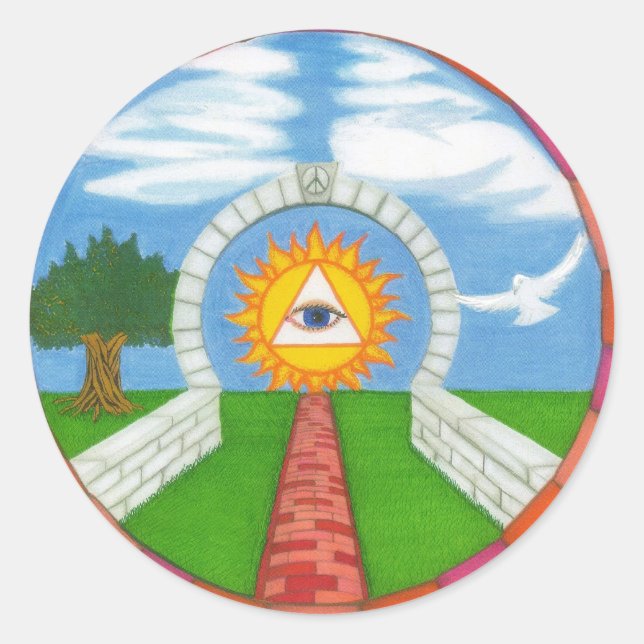 peacemandala classic round sticker (Front)