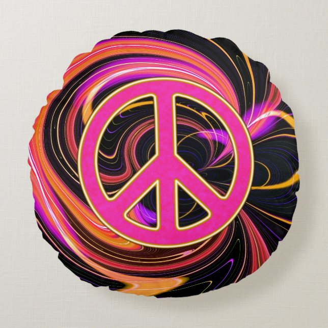 PeaceNebula Round Pillow (Front)