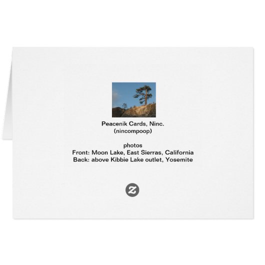 Peacenik Card (Back Horizontal)