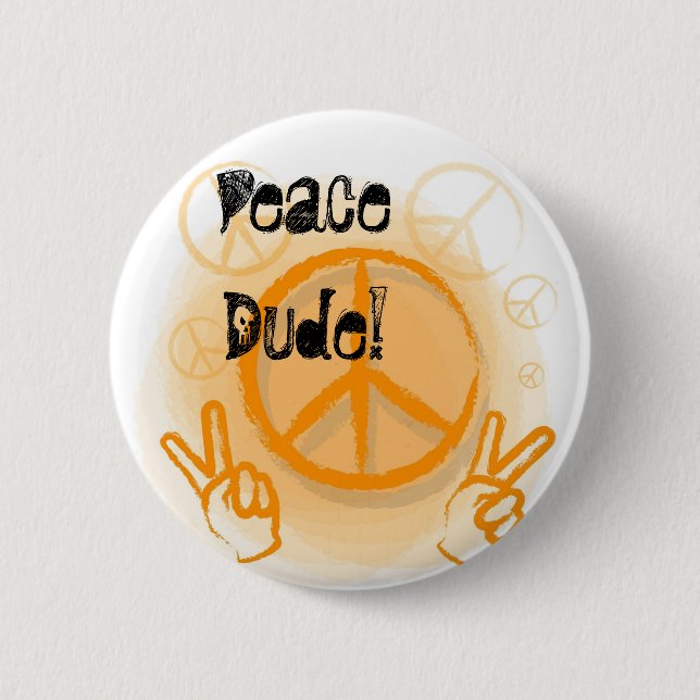 Peaces sign pinback button (Front)