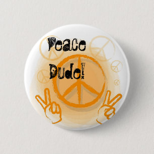 Peaces sign pinback button
