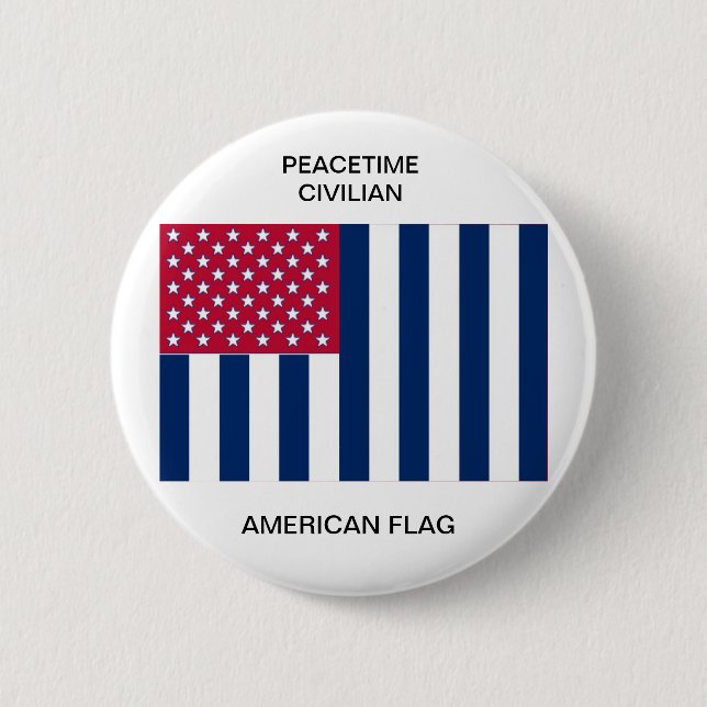 Peacetime Civilian American Flag Pinback Button (Front)