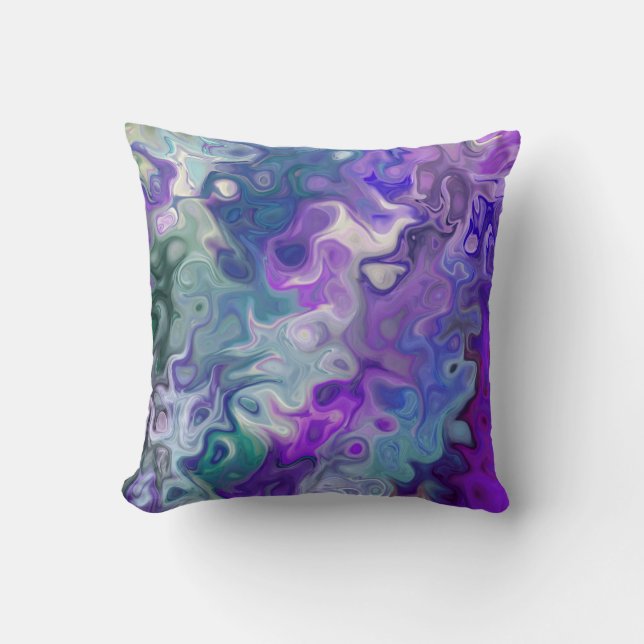 Peacfully Dreamy Purple swirls modern abstract 33 Throw Pillow (Front)
