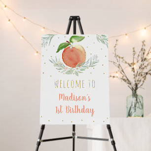 Peach 1st Birthday Welcome Foam Board