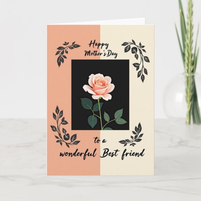Peach Accent Mothers Day Card (Front)