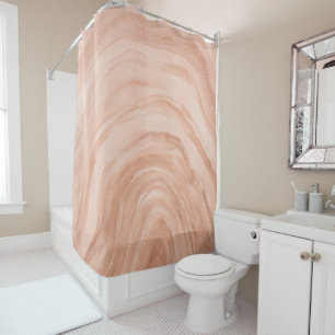 Peach Agate II Watercolor Pattern Shower Curtain