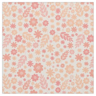 Peach Airy Wildflower Meadow Pattern