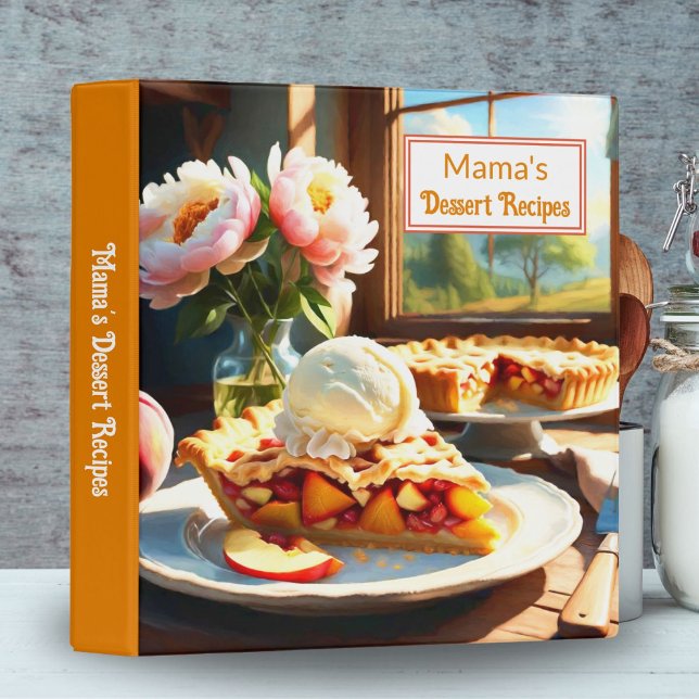 Peach And Apple Pie Dessert Recipe 3 Ring Binder (Capture Homey Kitchen Charm: Rustic Peach Apple Pie Recipe Binder)
