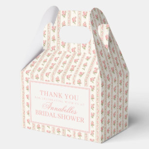 Peach and Beige Fancy Floral Bridal Shower Favor Boxes