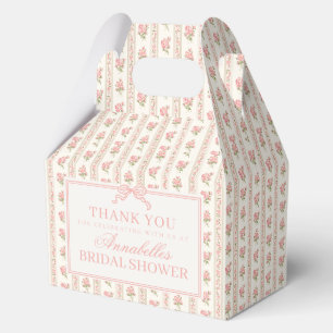 Peach and Beige Fancy Floral Bridal Shower Favor Boxes