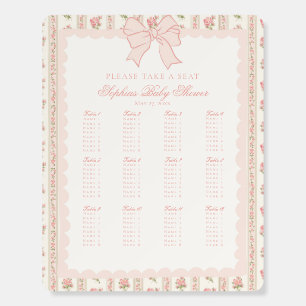 Peach and Beige Vintage Floral Seating Chart Foam Board