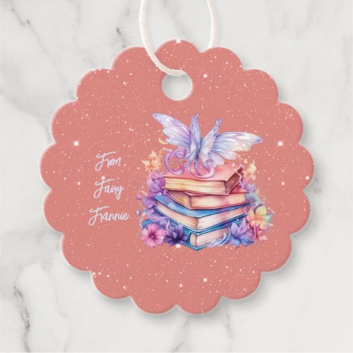 Peach and Blue Fairy Book Party Thank You Favor Tags
