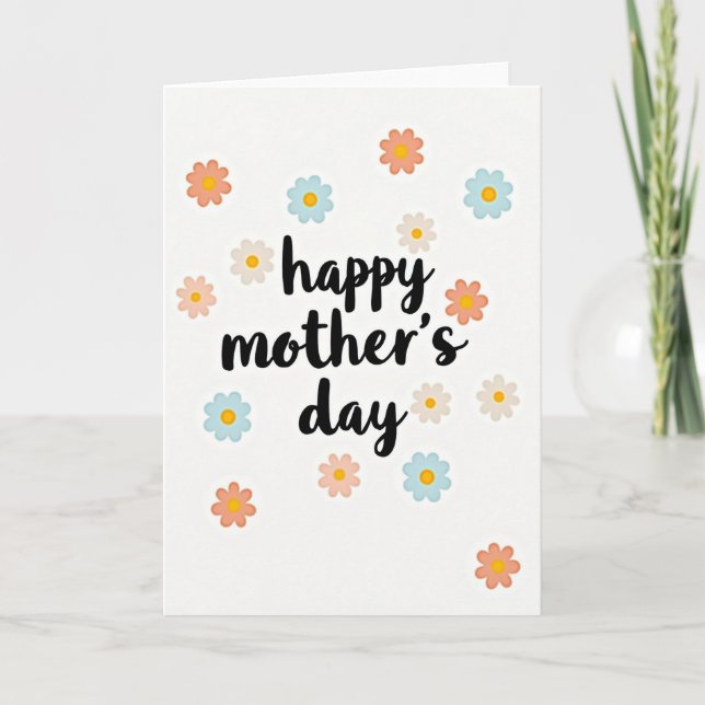 Peach And Blue Happy Day Card (Front)